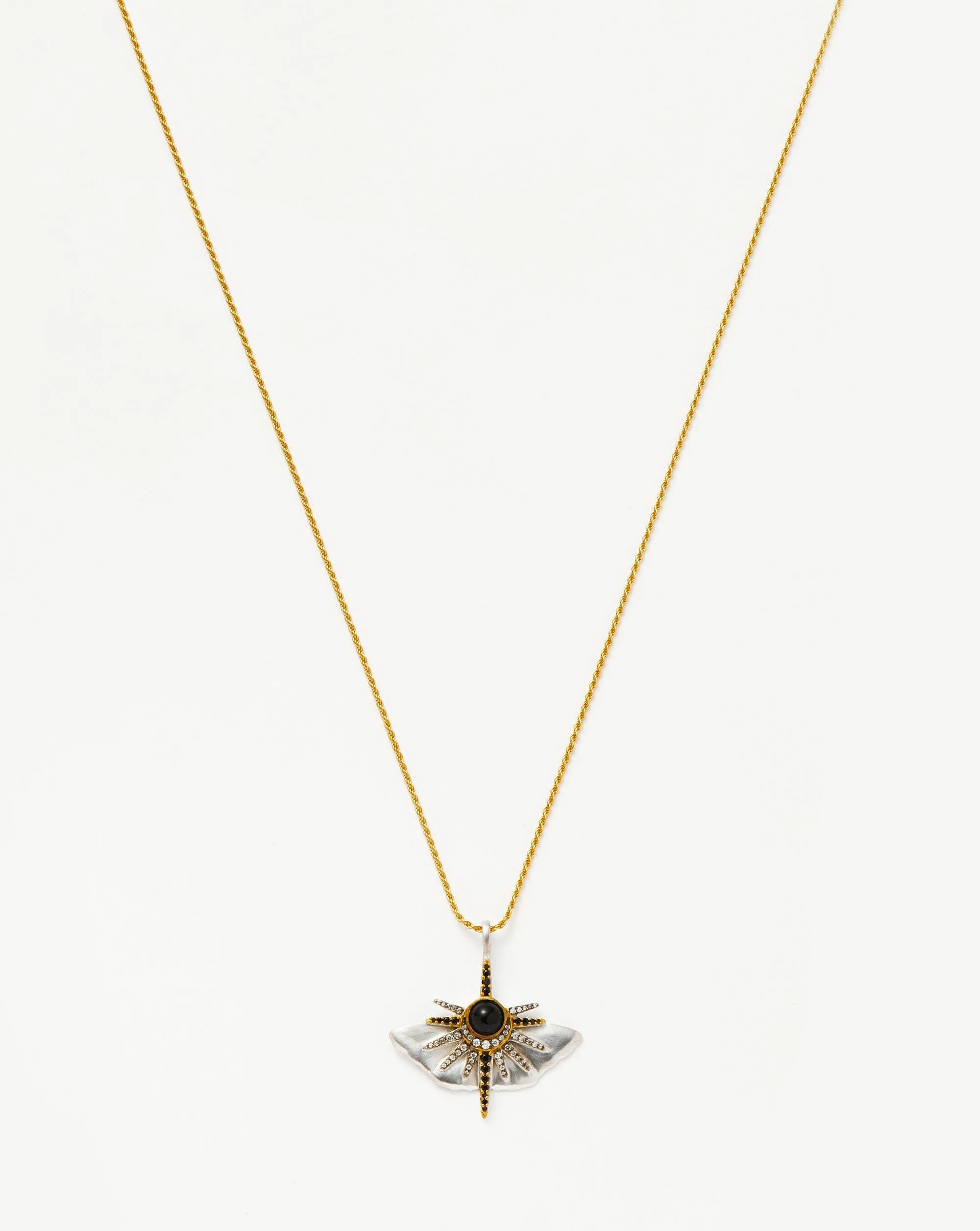 Harris Reed Emerging Butterfly Necklace | Silver Plated/Black Onyx