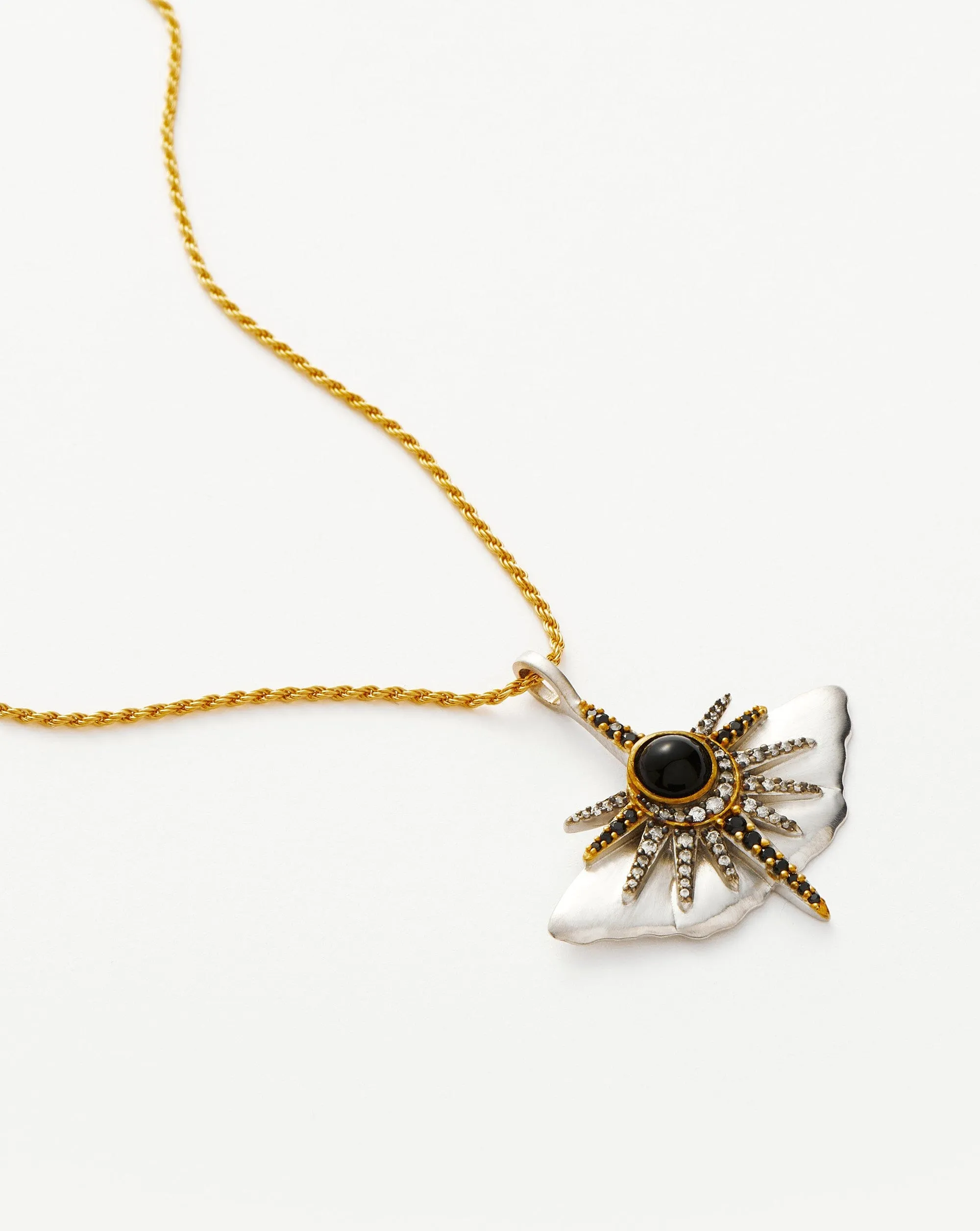 Harris Reed Emerging Butterfly Necklace | Silver Plated/Black Onyx