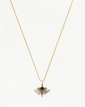 Harris Reed Emerging Butterfly Necklace | Silver Plated/Black Onyx