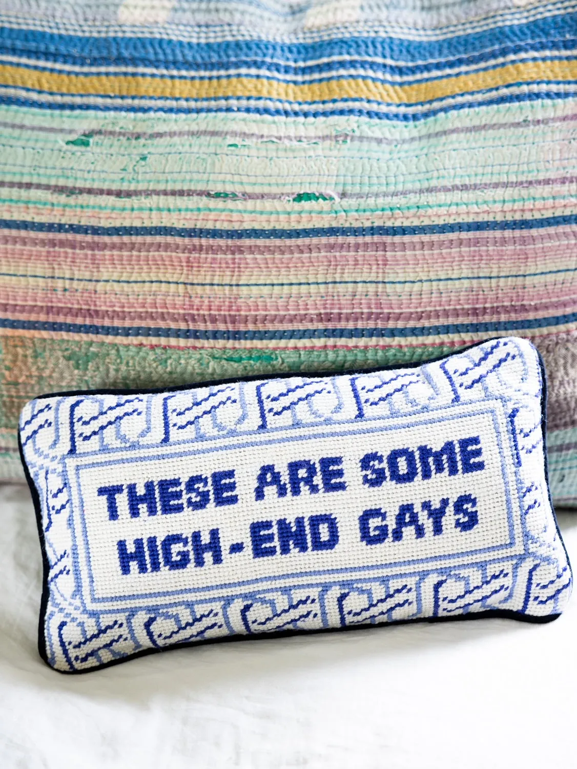 High-End Gays Needlepoint Pillow