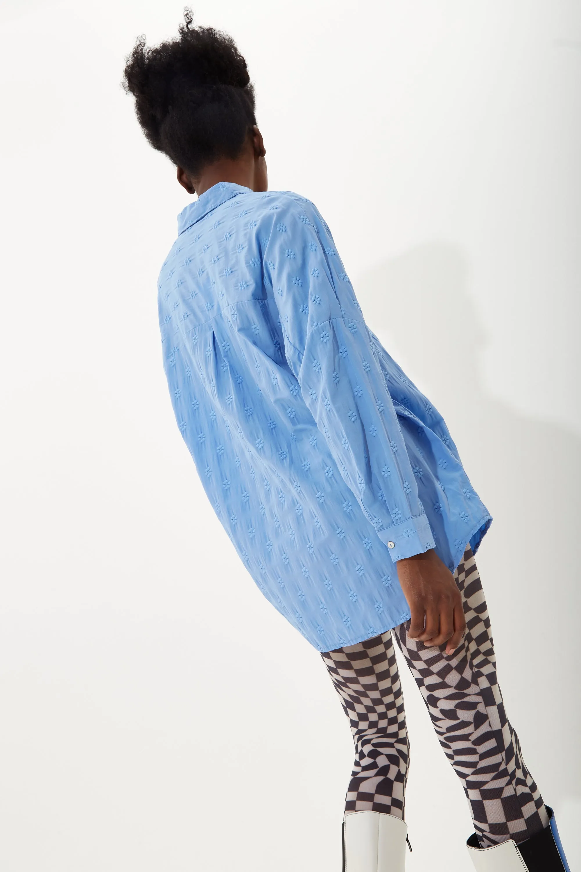 House Of Holland Blue Jacquard Shirt