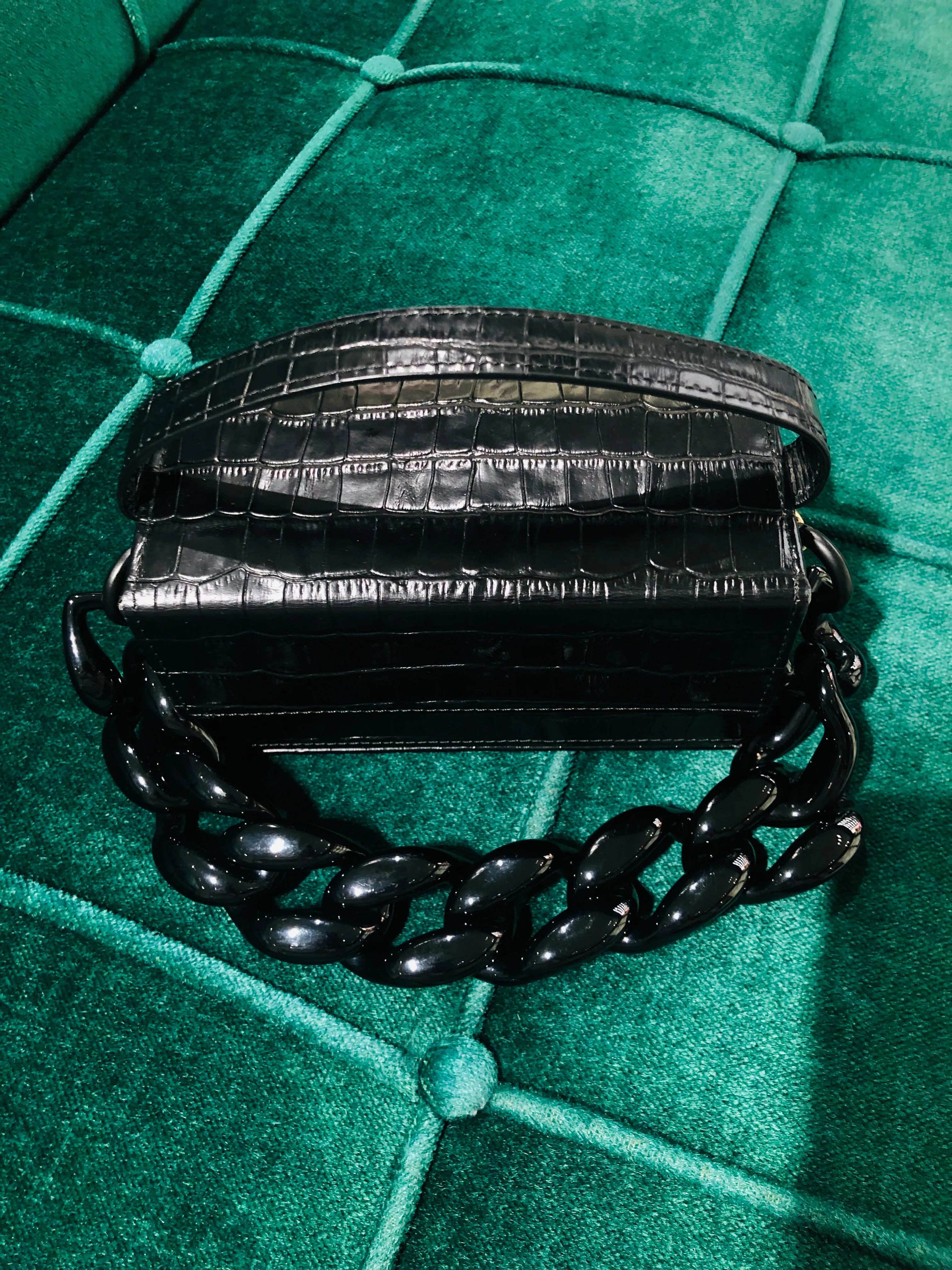 IDA Black Croc (Small) with Chain