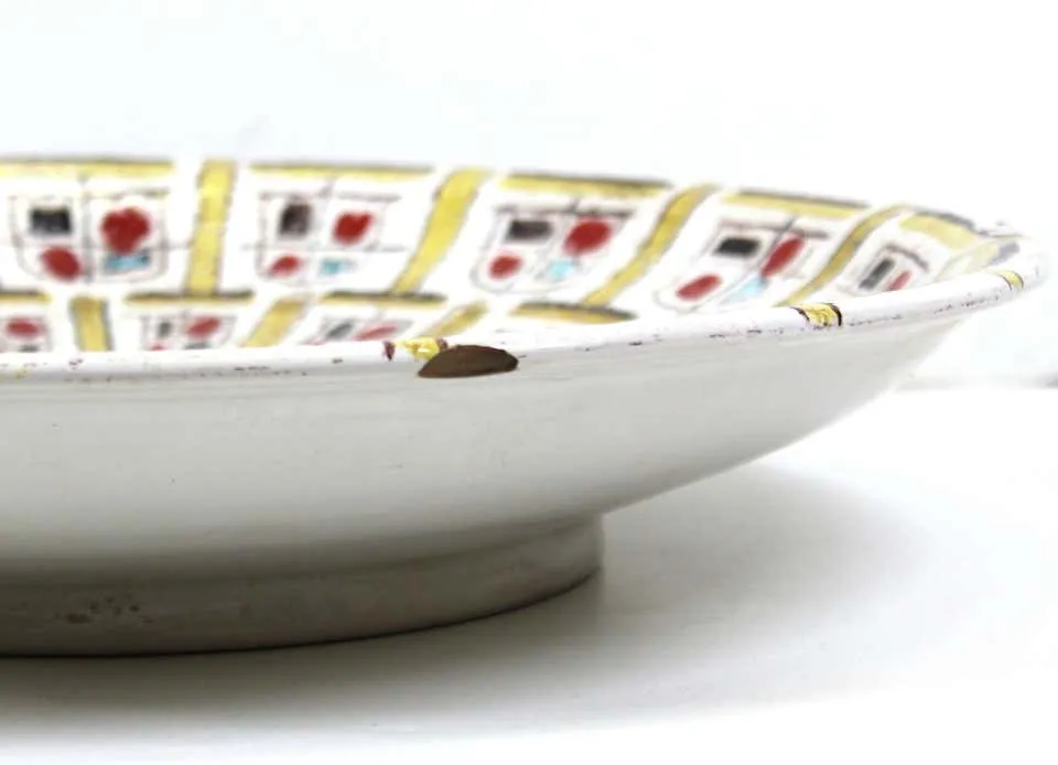 Italian Mid-Century Modern Painted and Gilt Ceramic Charger