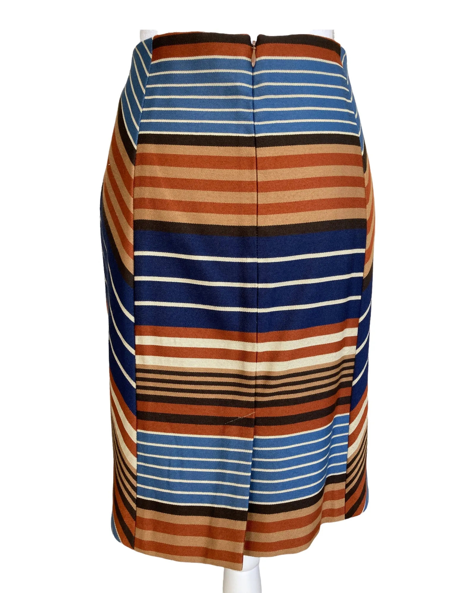 J. McLaughlin Orange and Blue Striped Skirt, 6