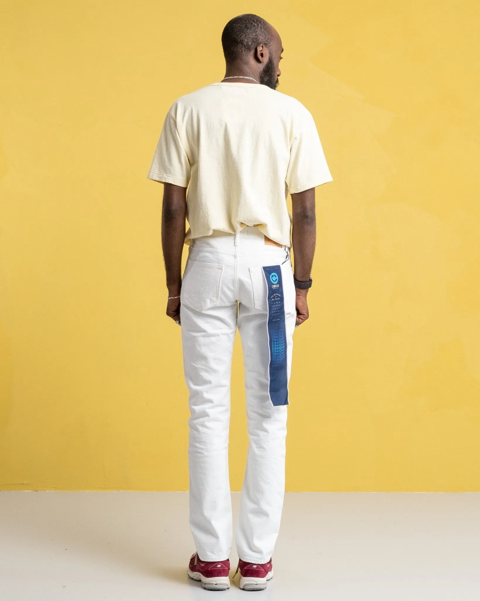 J370 Circle 14 Oz Straight White Jeans