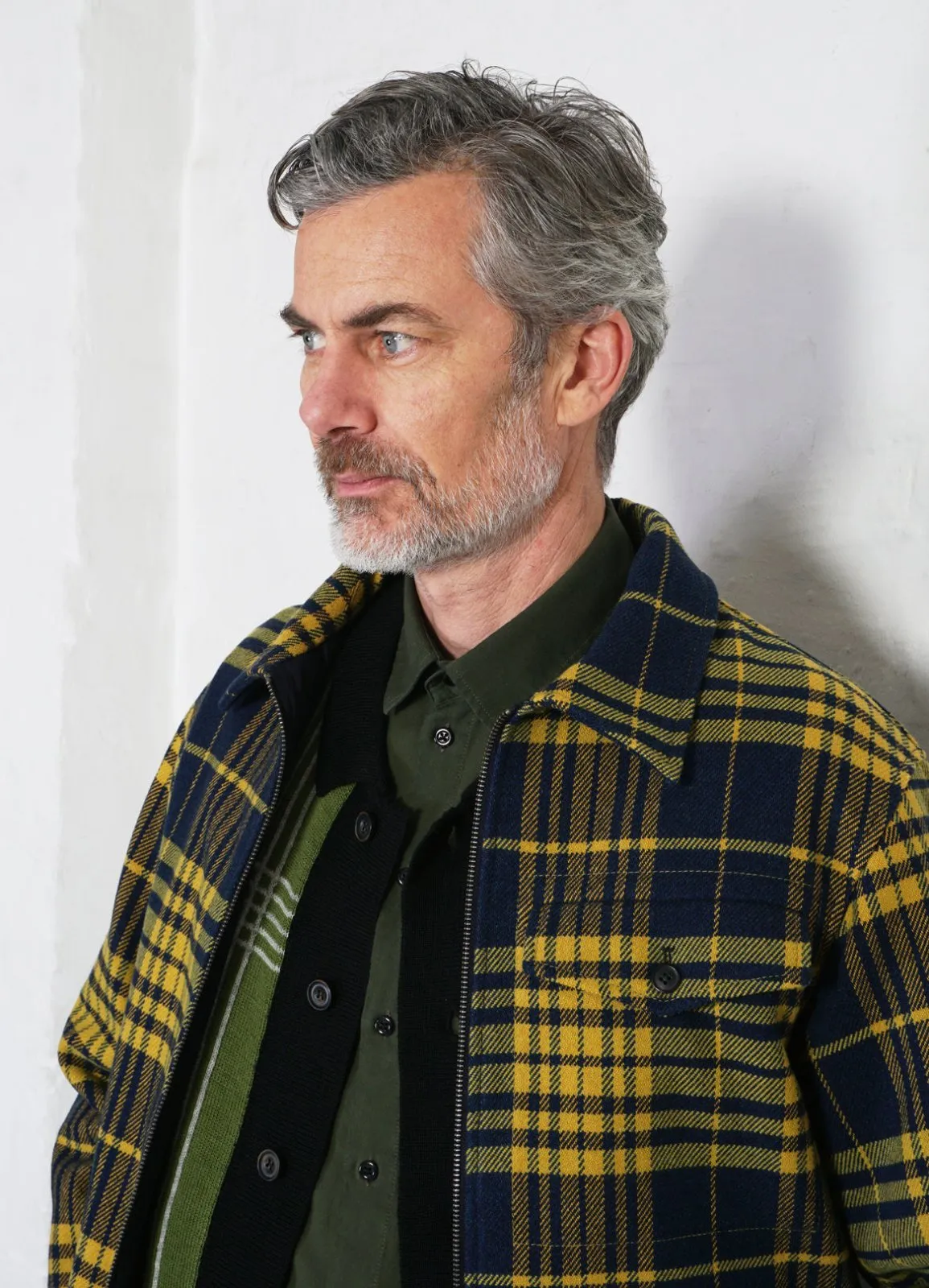 JARLE | Casual Zipper Jacket | Yellow Check