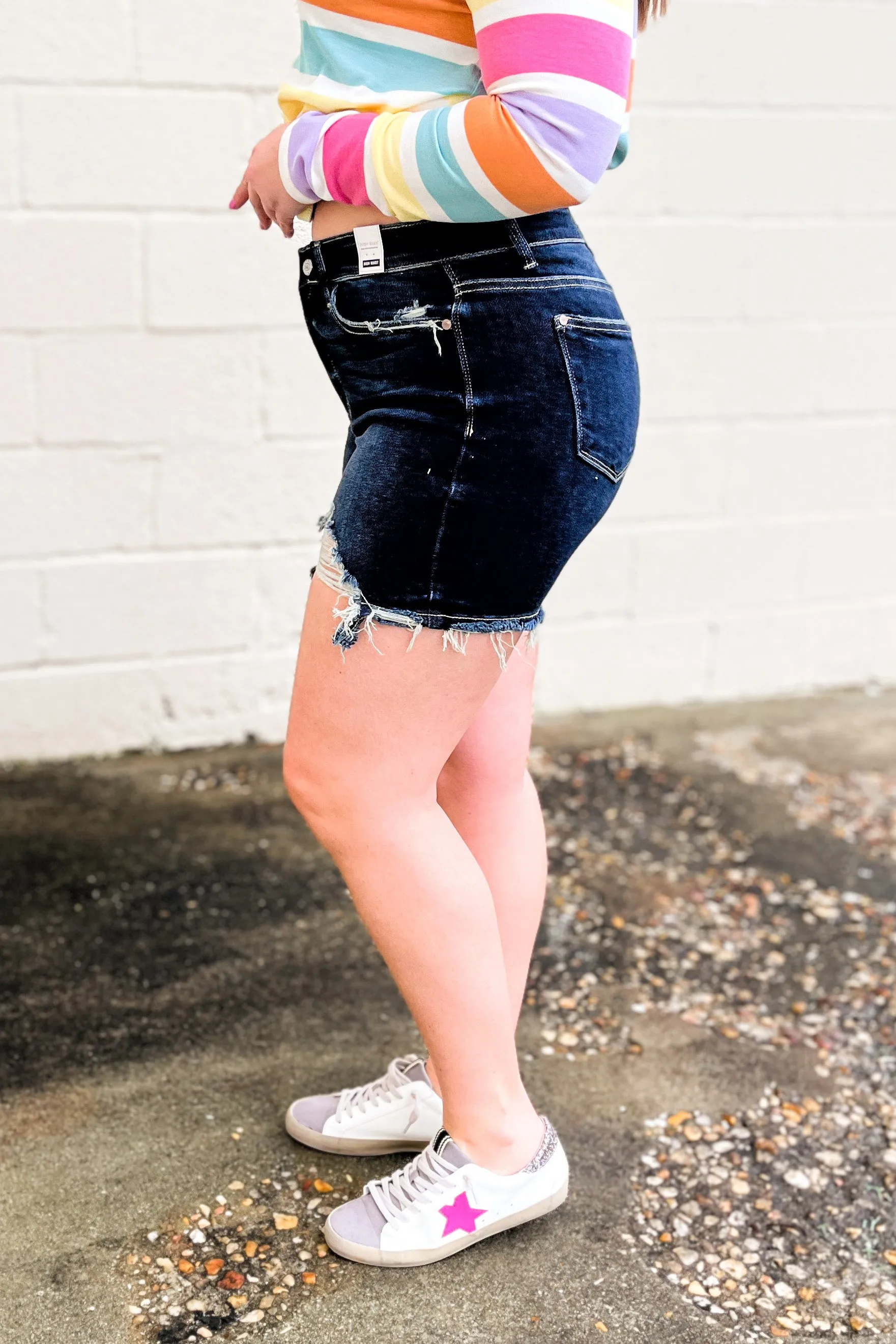 Judy Blue Dudley Destroyed Denim Shorts