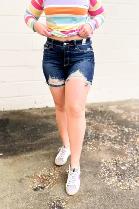 Judy Blue Dudley Destroyed Denim Shorts