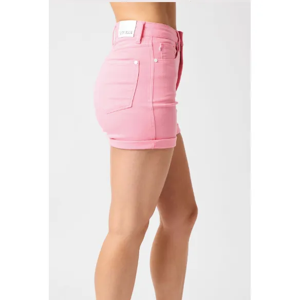 Judy Blue High Waist Tummy Control Pink Shorts