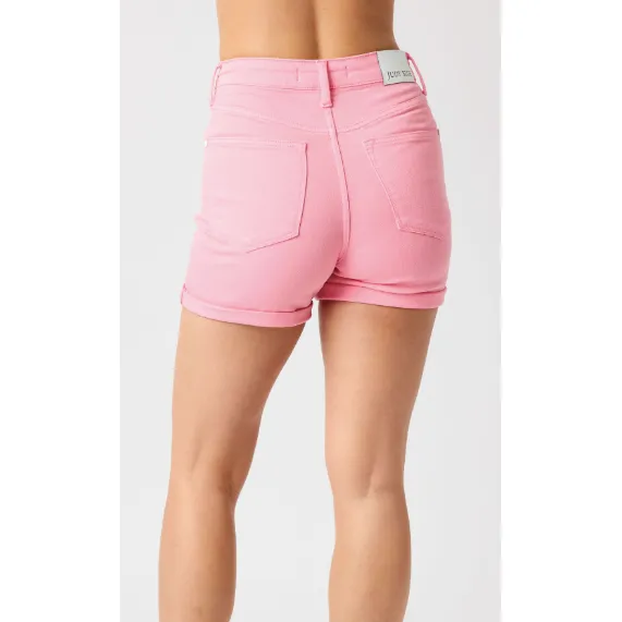 Judy Blue High Waist Tummy Control Pink Shorts