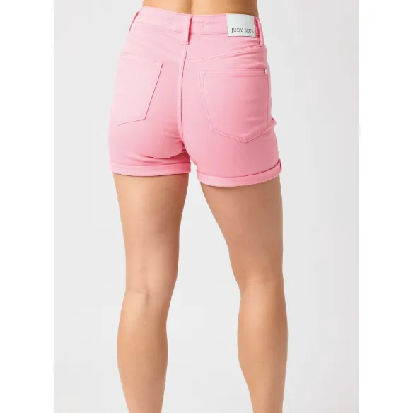 Judy Blue High Waist Tummy Control Pink Shorts