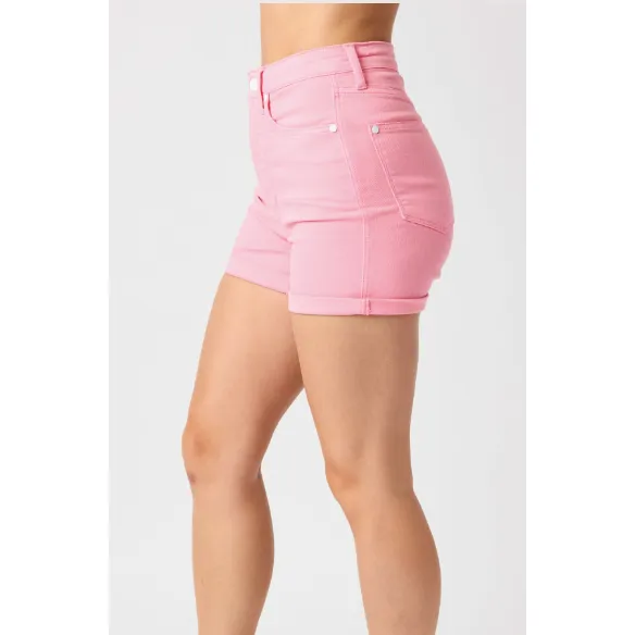 Judy Blue High Waist Tummy Control Pink Shorts