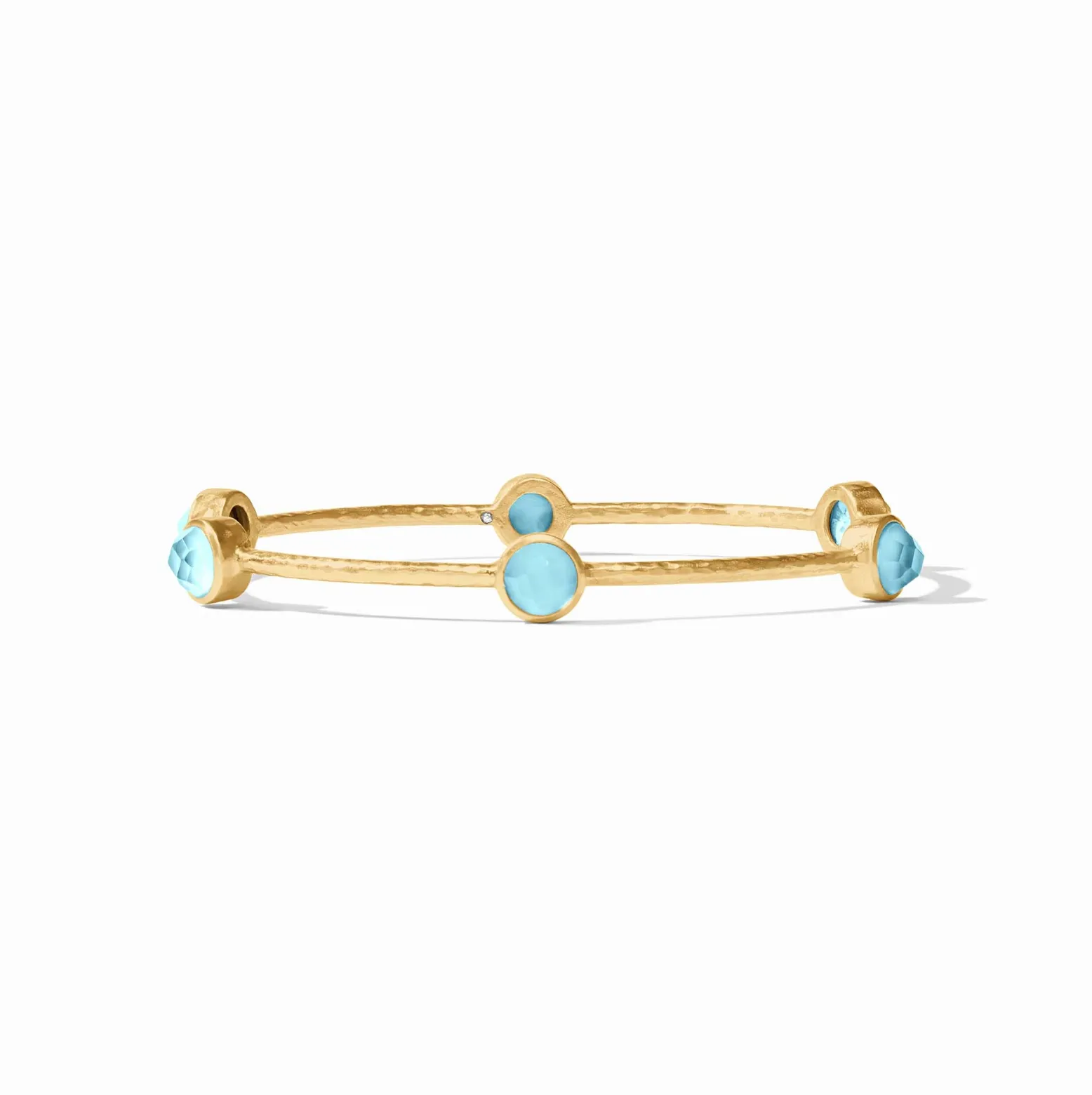 Julie Vos Milano Luxe Bangle Gold, Capri Blue