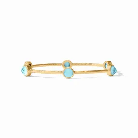 Julie Vos Milano Luxe Bangle Gold, Capri Blue