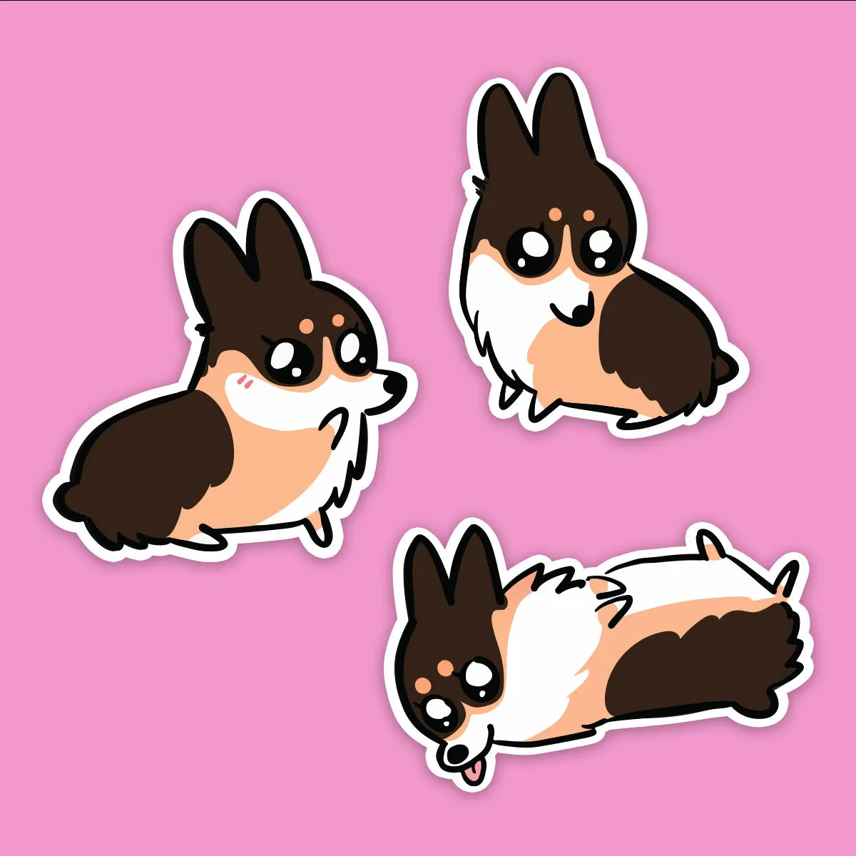 “Just a Baby" Tricolor Corgis Sticker Pack