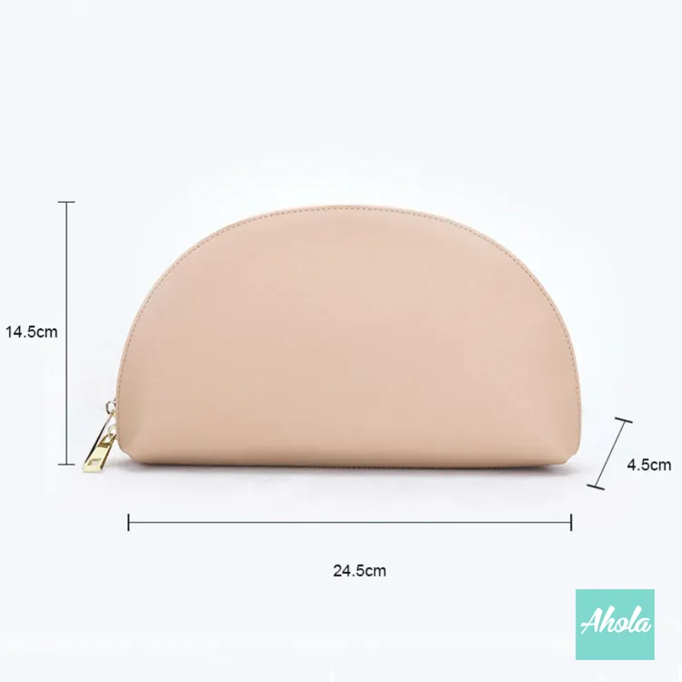 【Kara】Saffiano Leather Half Moon Clutch 燙金壓字真皮小袋