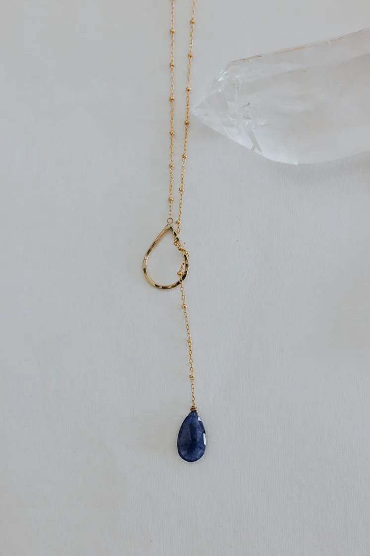 Lariat Necklace - Blue Sapphire