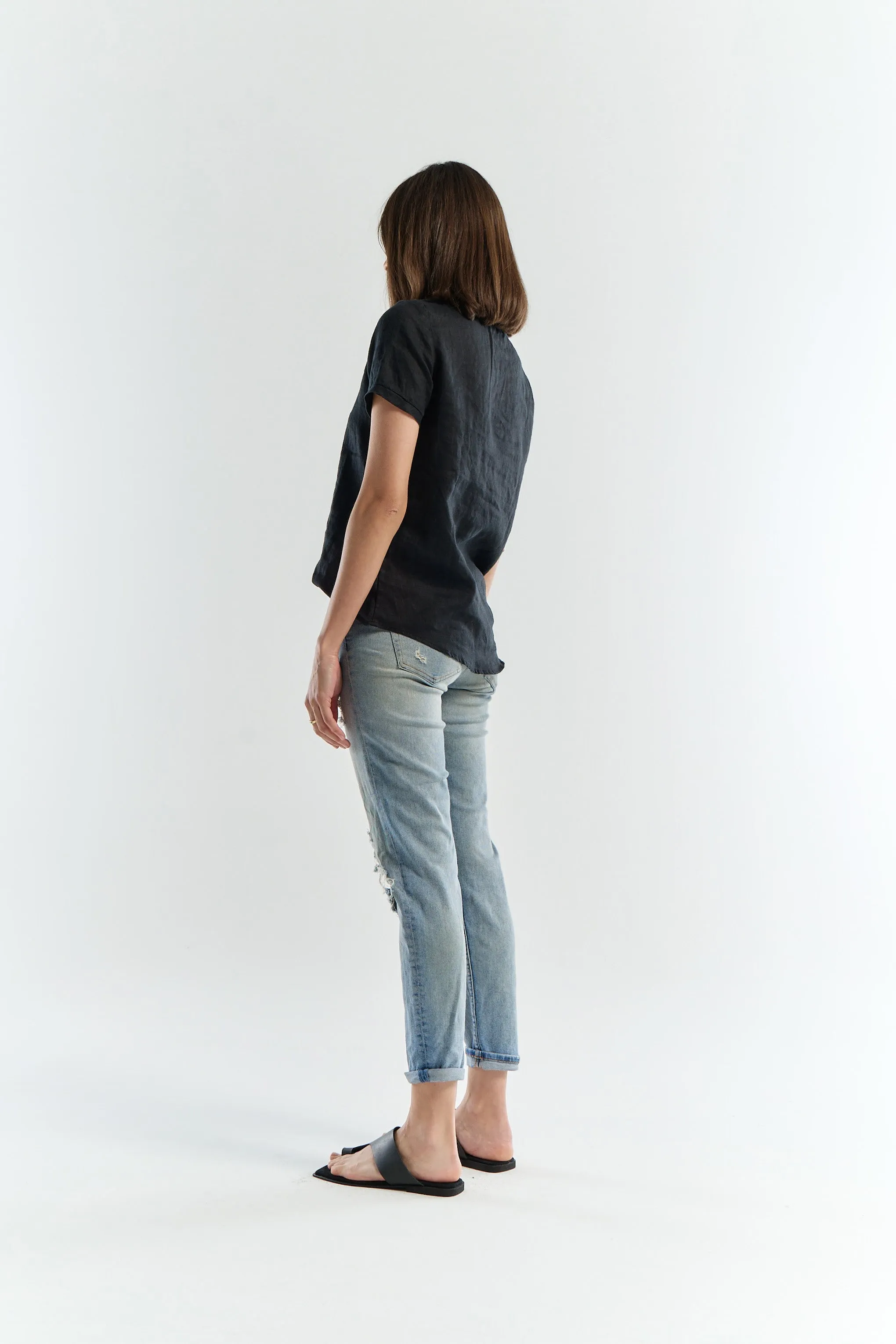 Linen Tee | Black