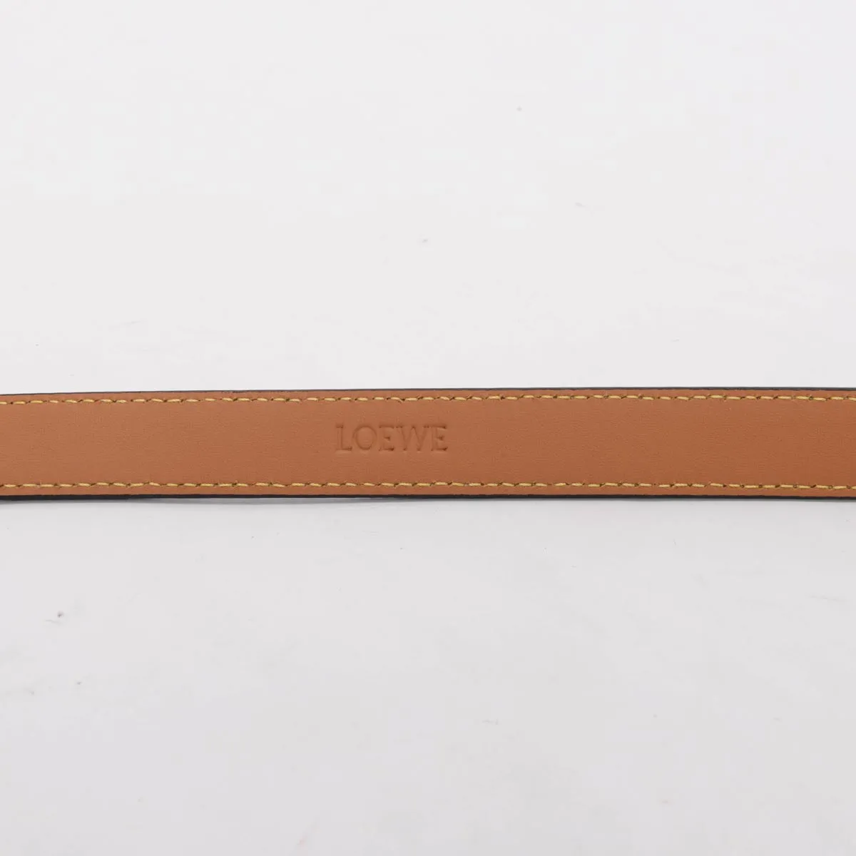 Loewe White Grained Calfskin Anagram Belt