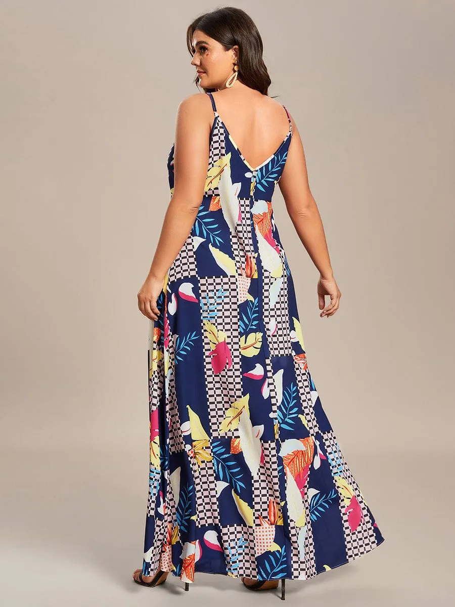 Loose Spaghetti Strap A-Line Summer Beach Vacation Maxi Dress