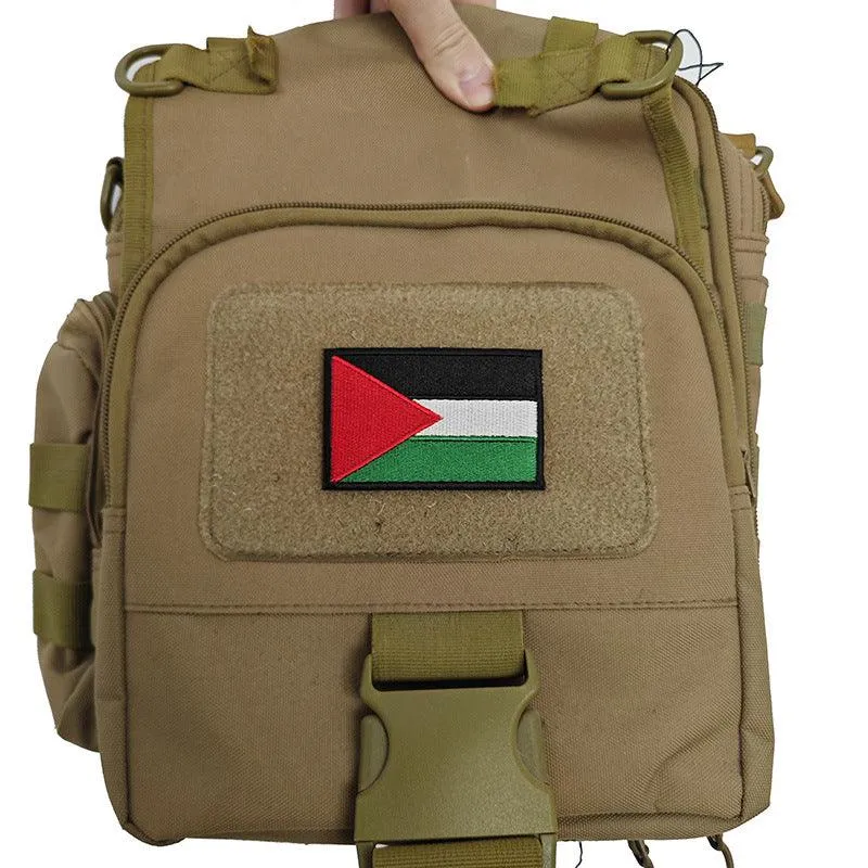 MAC115 Palestine Flag Embroidered PVC Rubber Badge Velcro