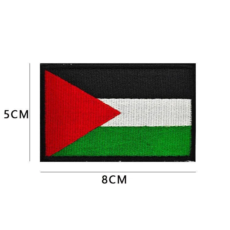 MAC115 Palestine Flag Embroidered PVC Rubber Badge Velcro