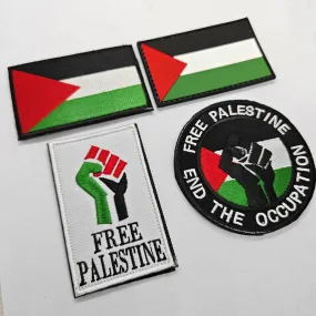 MAC115 Palestine Flag Embroidered PVC Rubber Badge Velcro