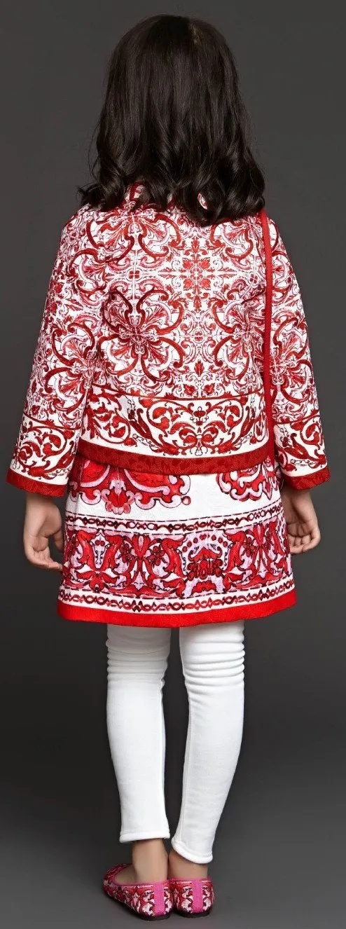 'Majolica' Tile Printed Jacket - Blue or Red