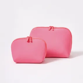 MAKEUP POUCH SET NEON PINK