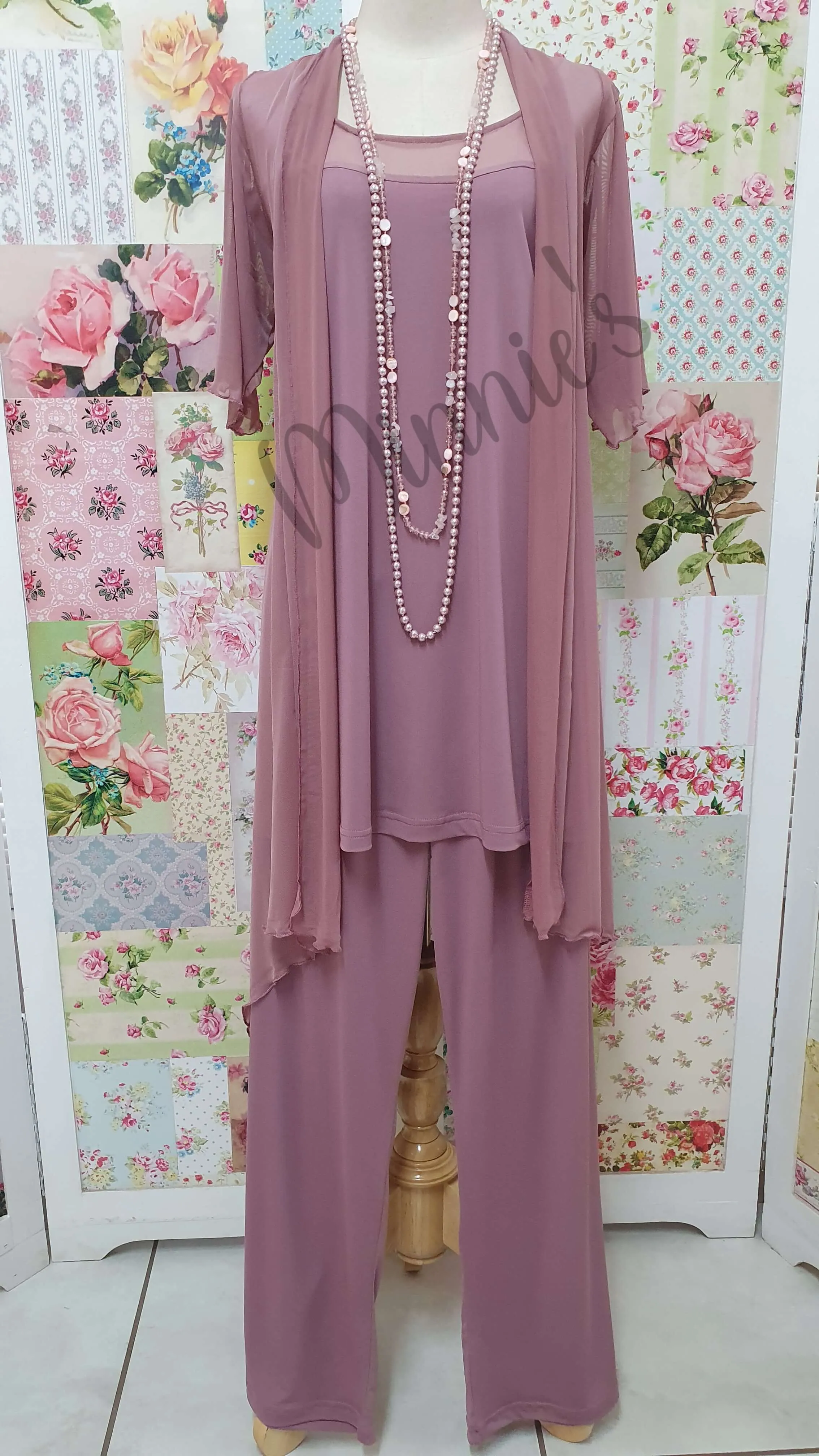 Mauve 3-Piece Pants Set SH0144