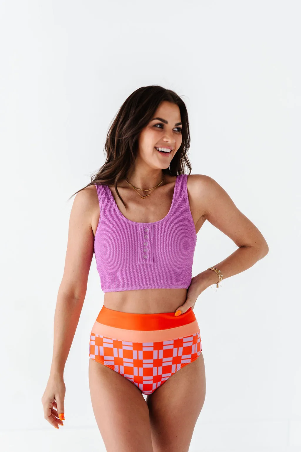 Maven Mid Rise Bottoms in Throwback Check