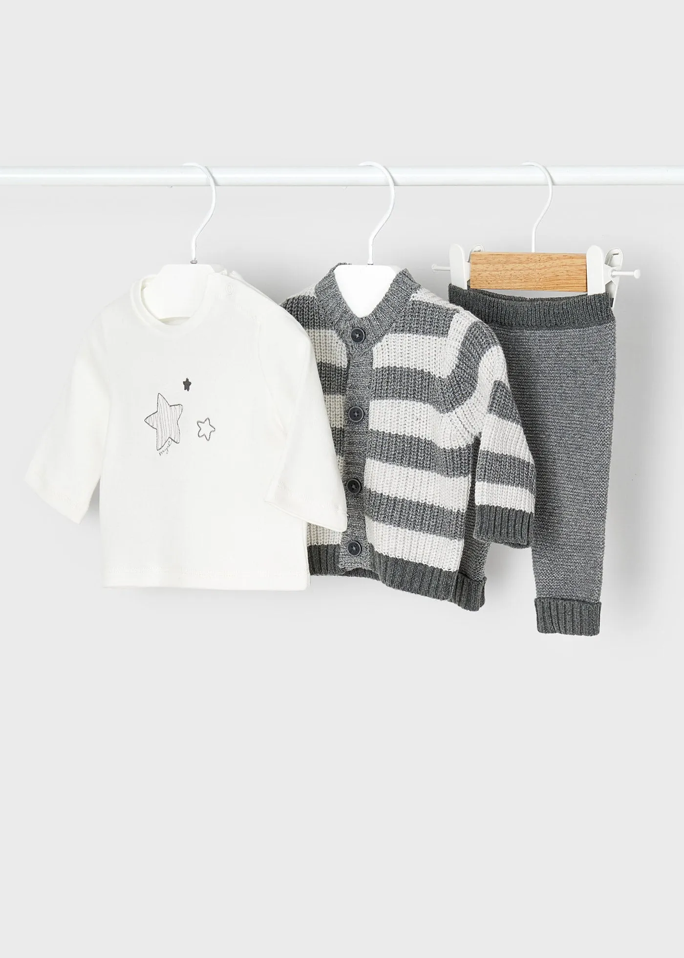 Mayoral Baby 3pc Knit Set _Grey 2516-81