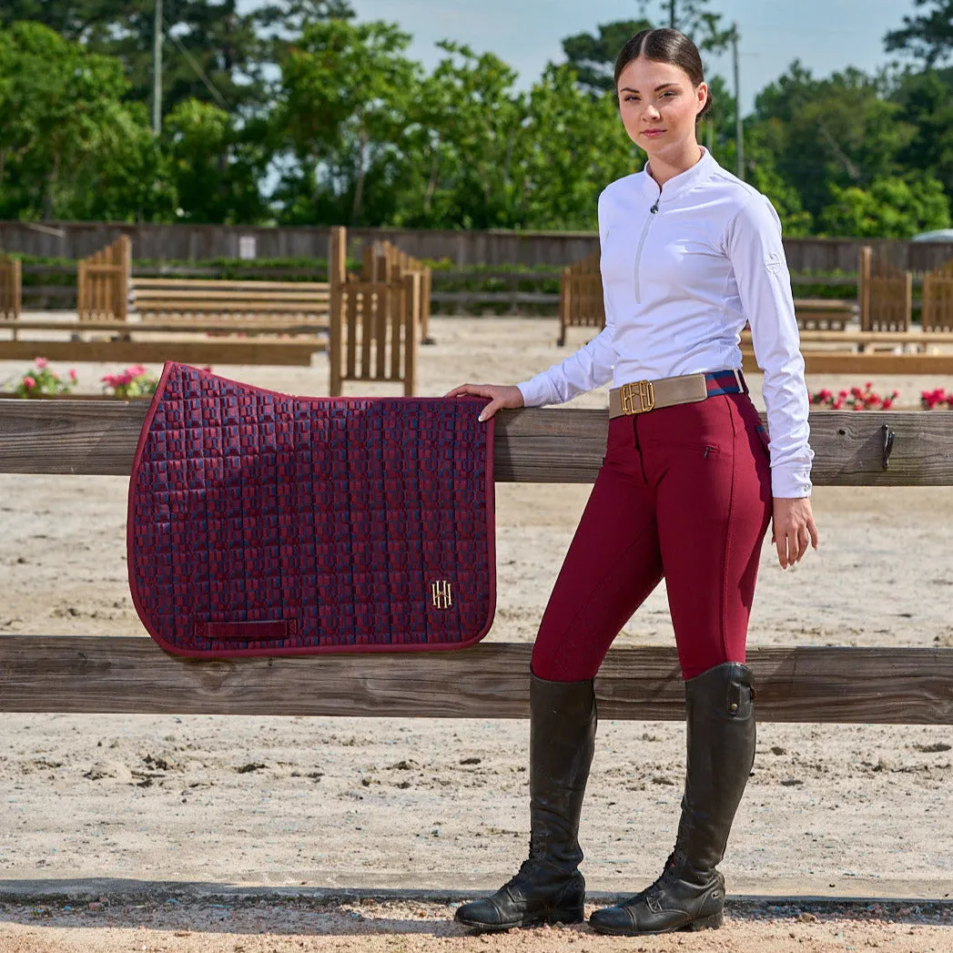 Megan Knee Patch Breeches - Burgundy