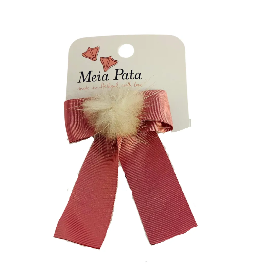 Meia Pata Hair Clip with Fur Pom Pom