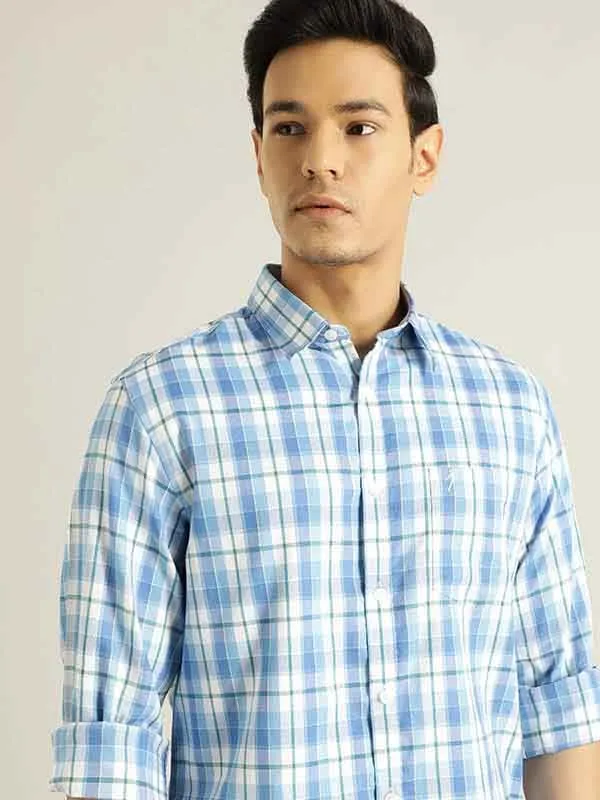 Men Checked Full Sleeve Cotton Blend Shirt