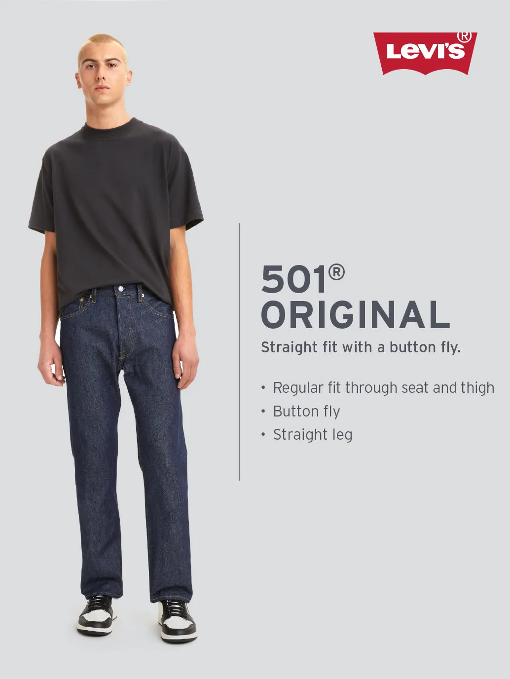 Men's 501 Blue Regular Fit Jeans