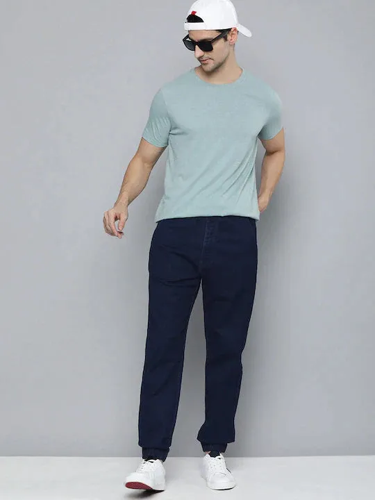 Men's Blue Regular Fit Joggers