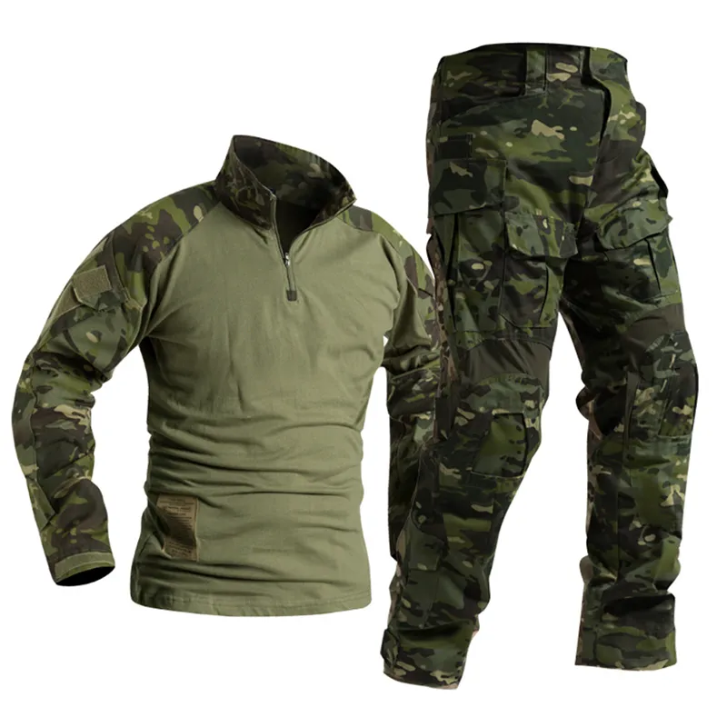 Men's Military Style T-shirt and Pants Suits Outdoor Tactical Suits Security Uniform