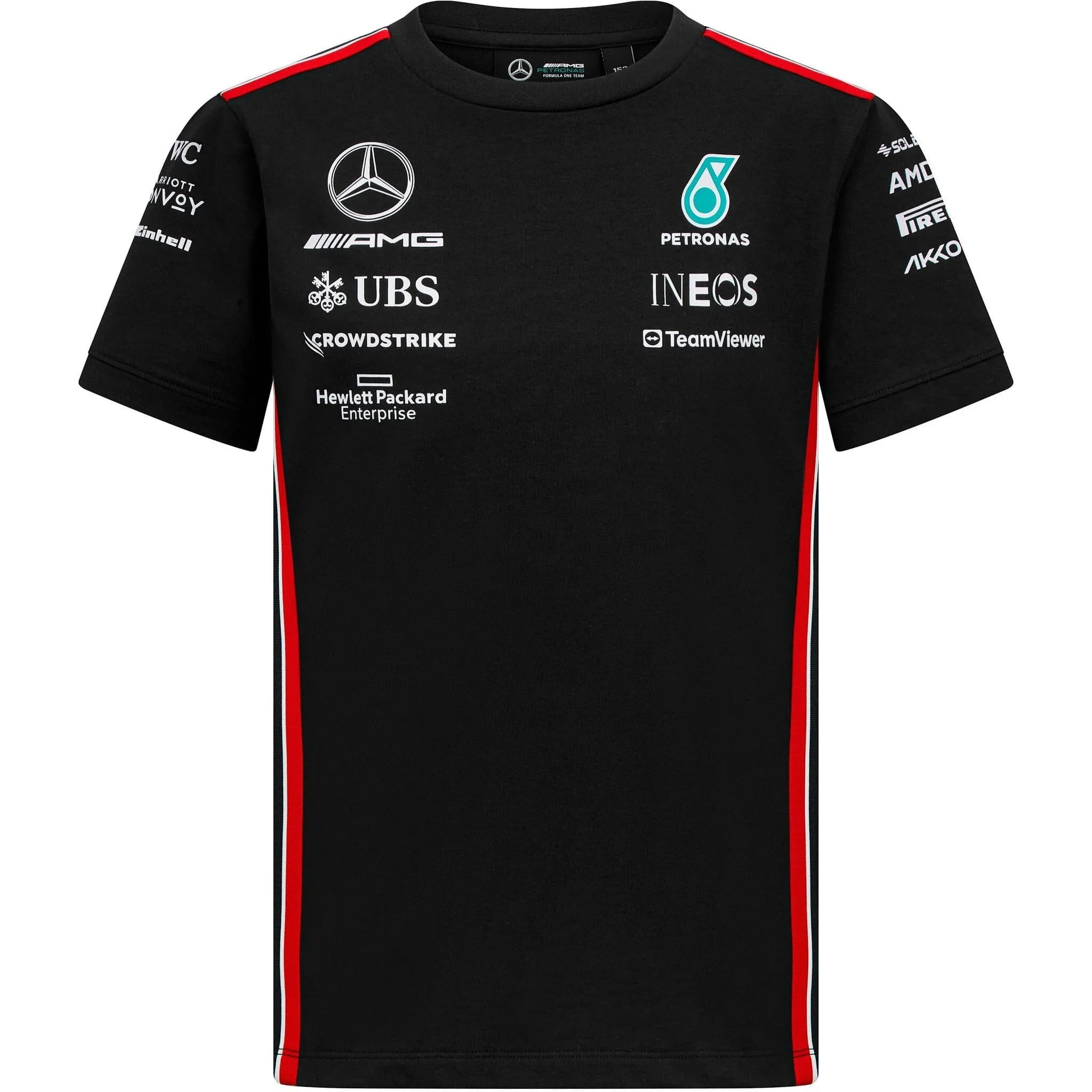 Mercedes AMG Petronas F1 2023 Kids Driver T-Shirt - Black/White