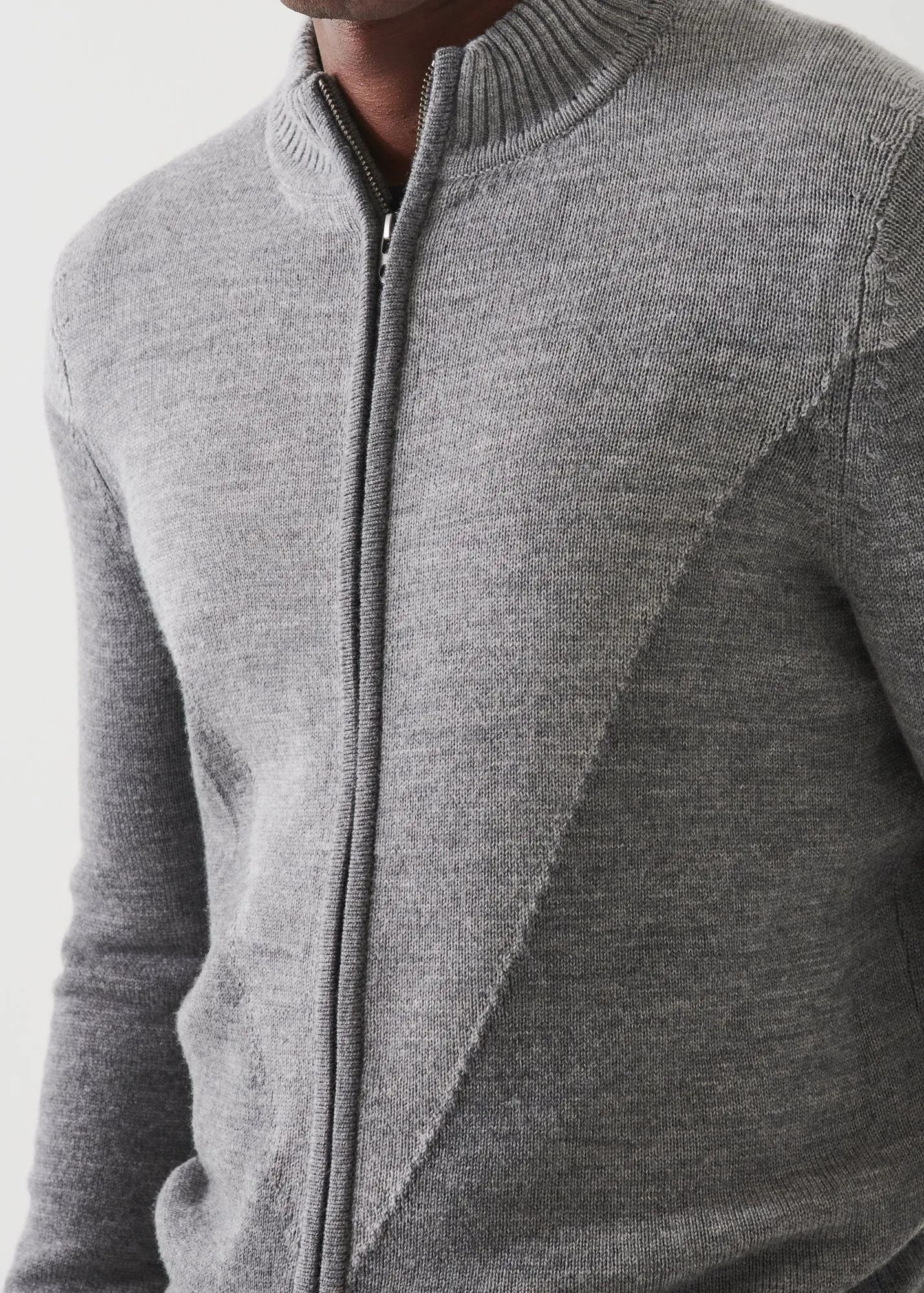 MERINO COLOUR BLOCK FULL-ZIP