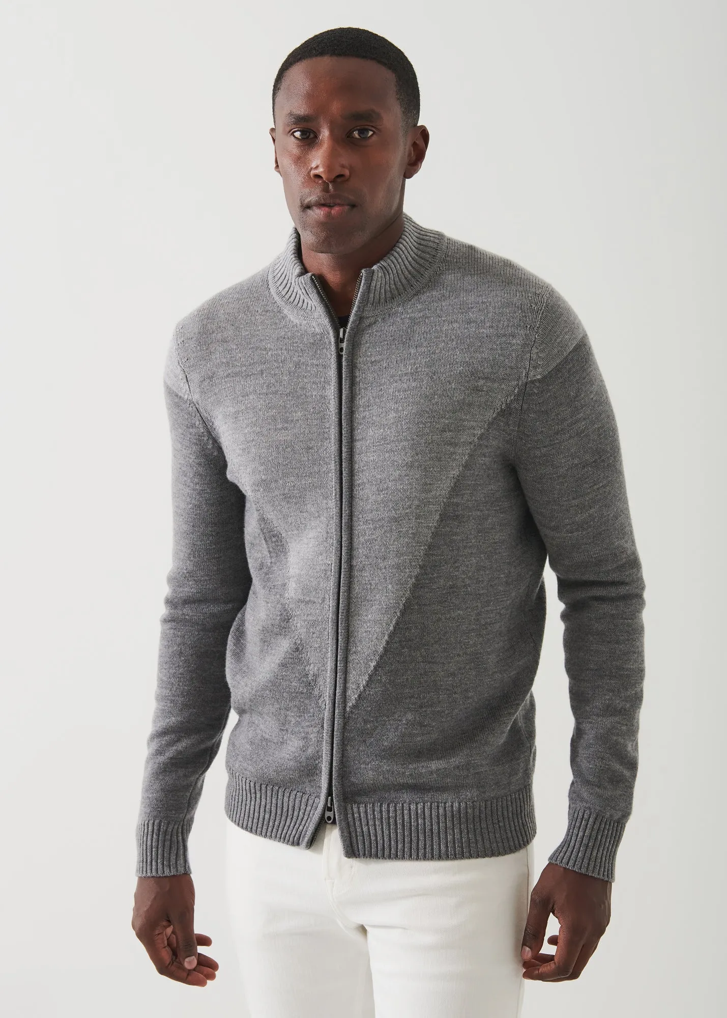 MERINO COLOUR BLOCK FULL-ZIP