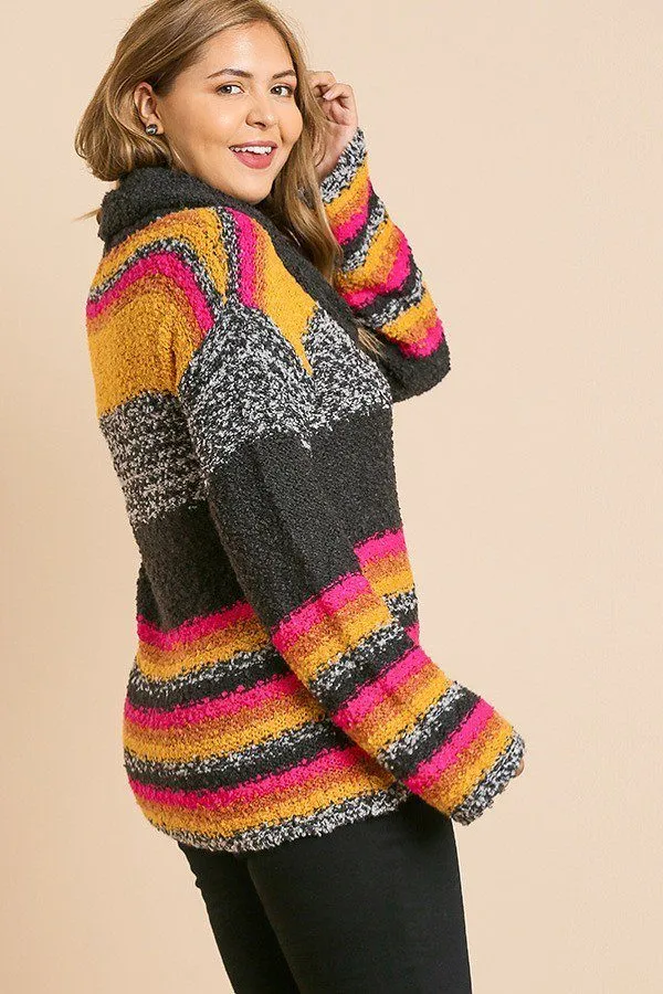 Milticolor Long Sleeve Pullover Sweater