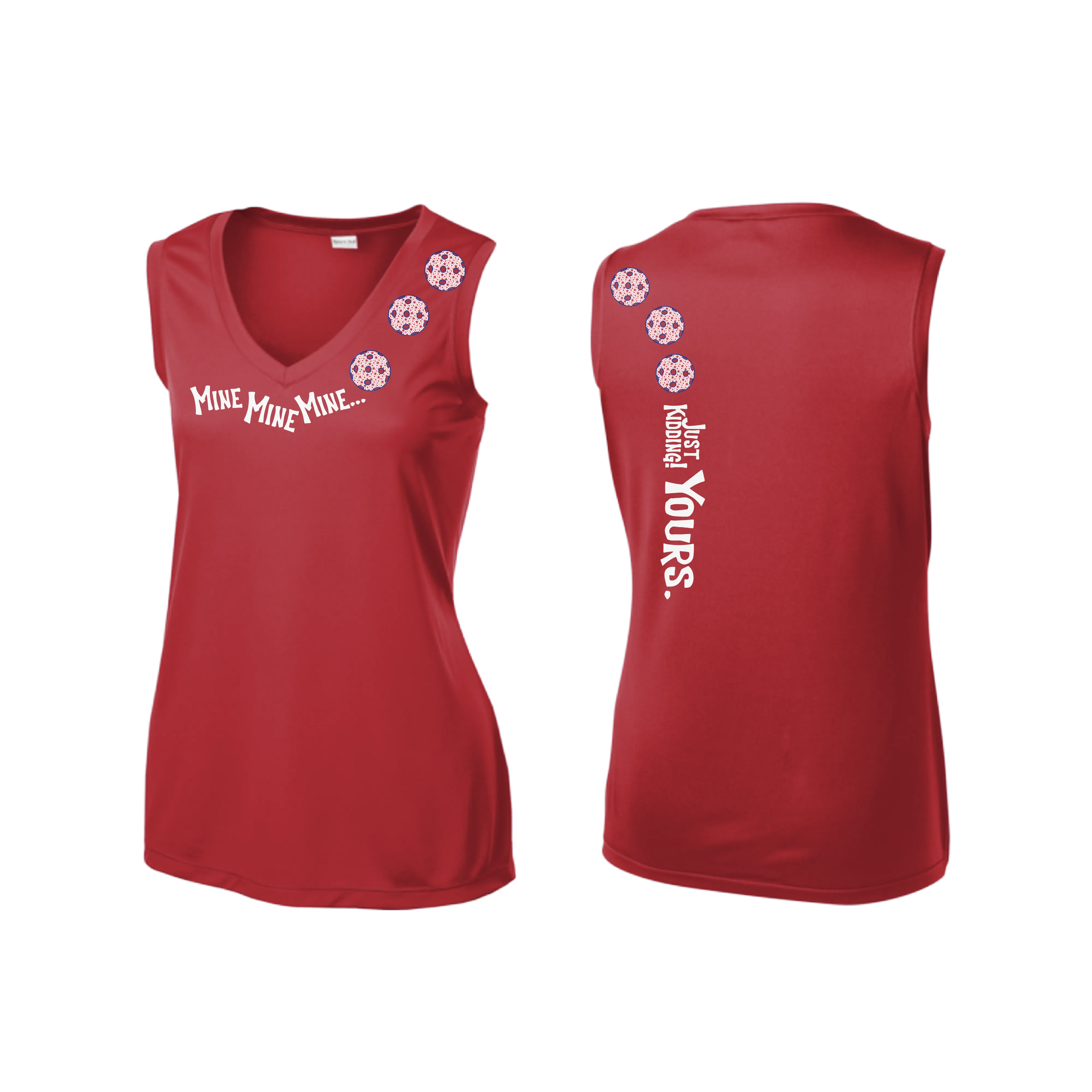 MIne JK Yours (Pickleball Colors Patriotic Stars White or Purple) | Women’s Sleeveless Athletic Shirt | 100% Polyester