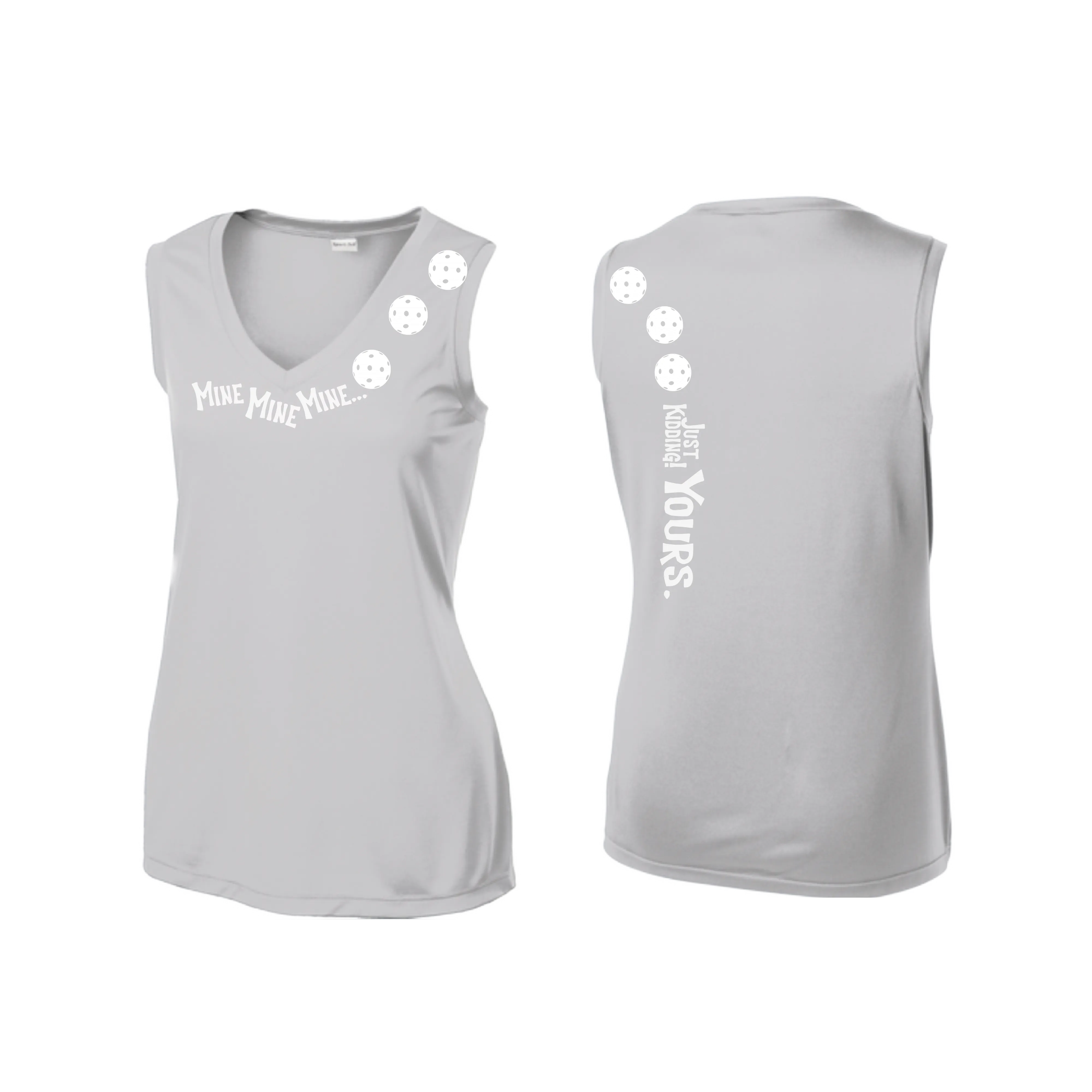 MIne JK Yours (Pickleball Colors Patriotic Stars White or Purple) | Women’s Sleeveless Athletic Shirt | 100% Polyester