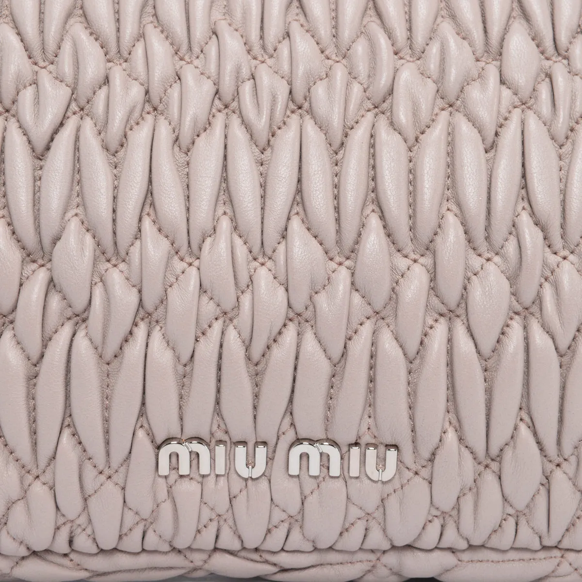 Miu Miu Beige Matelasse Crystal Shoulder Bag