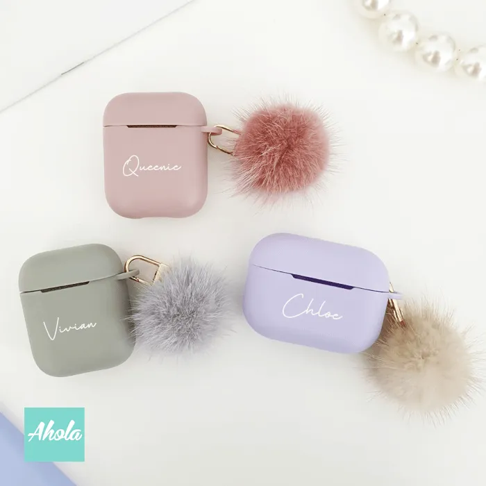 【Momo】Apple Airpods Silicone Case With Fur Pompom