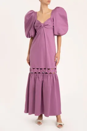 Moves Puff-Sleeved Long Dress