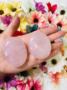 Natural Rose Quartz  Oval Shape,Gemstone For Love,Oval Pink Crystals, Rose Quartz Palmstone,Worrystone,Heart Throat Chakra,Universal love