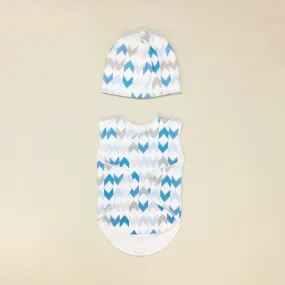 NICU Friendly Wrap Set Blue Chevron