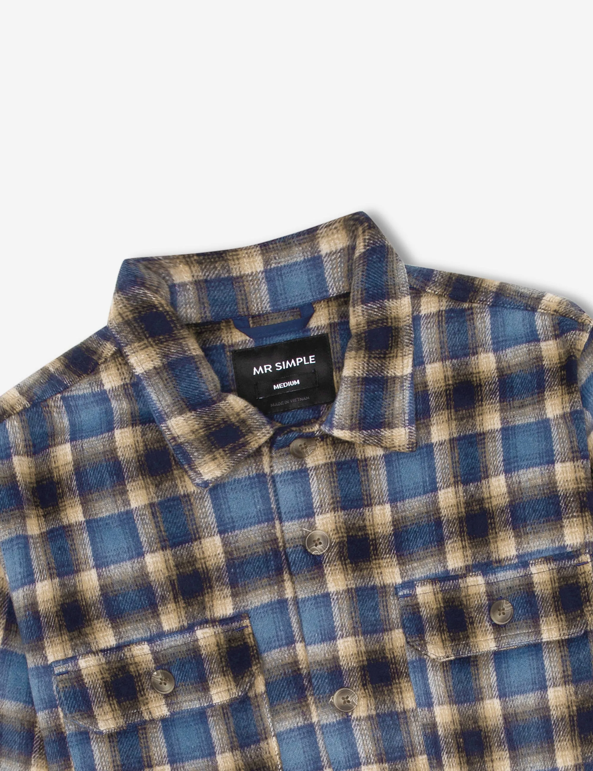 Nomad Overshirt Heavy Flannel - Blue/Brown